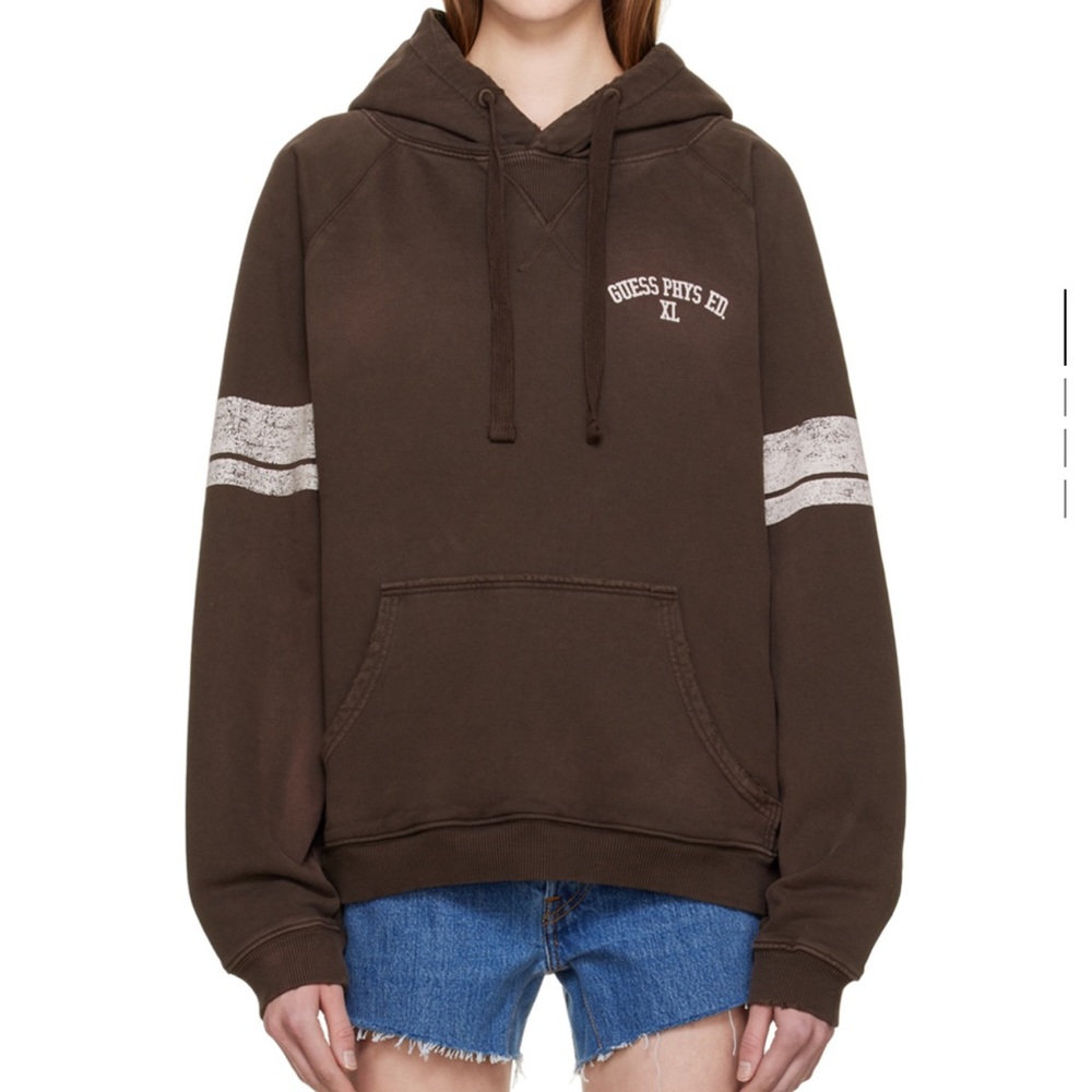Guess Jeans USA Marciano Inc y2k Grunge Brown Varsity Hoodie SSENSE M